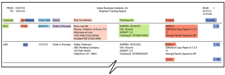 ShipmentTrackingReport