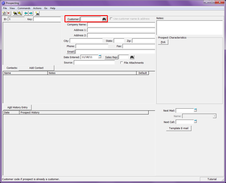 Creating A New Prospect